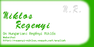 miklos regenyi business card